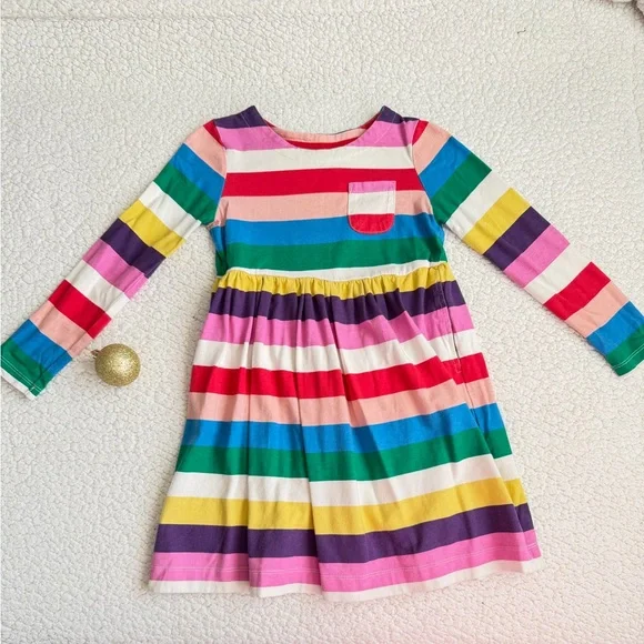 knee length dresses for ladies Arabella Linen Blend Dress-Pink, Rich Emerald Stripe